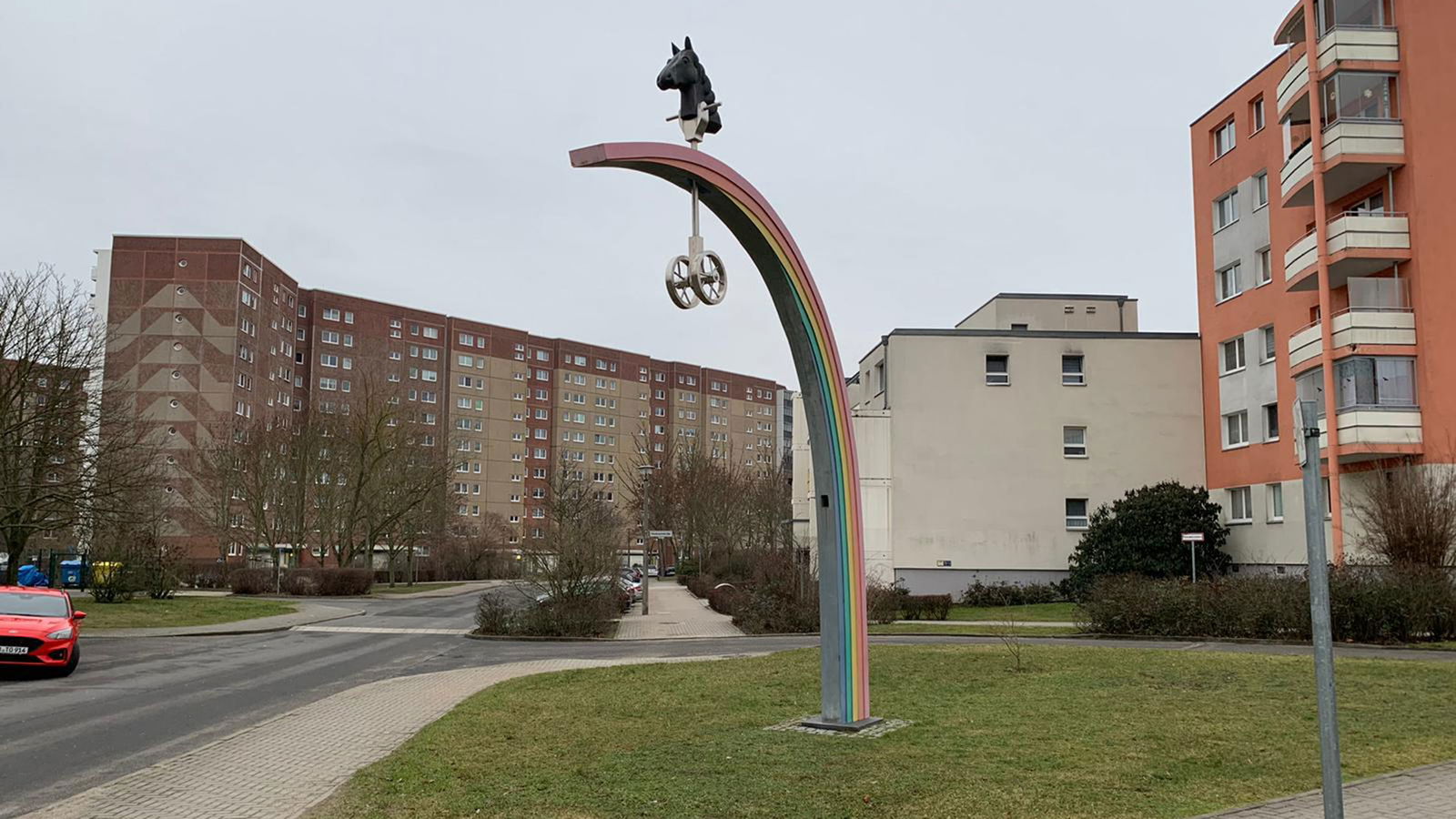 IDKOKDW Steckenpferd Regenbogen