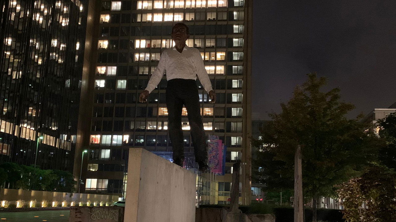 Warum Darum Mann auf der Mauer