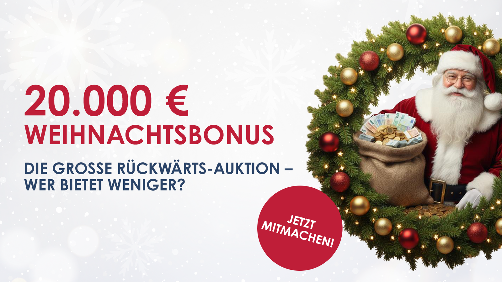 Weihnachtsbonus Rückwärtsauktion