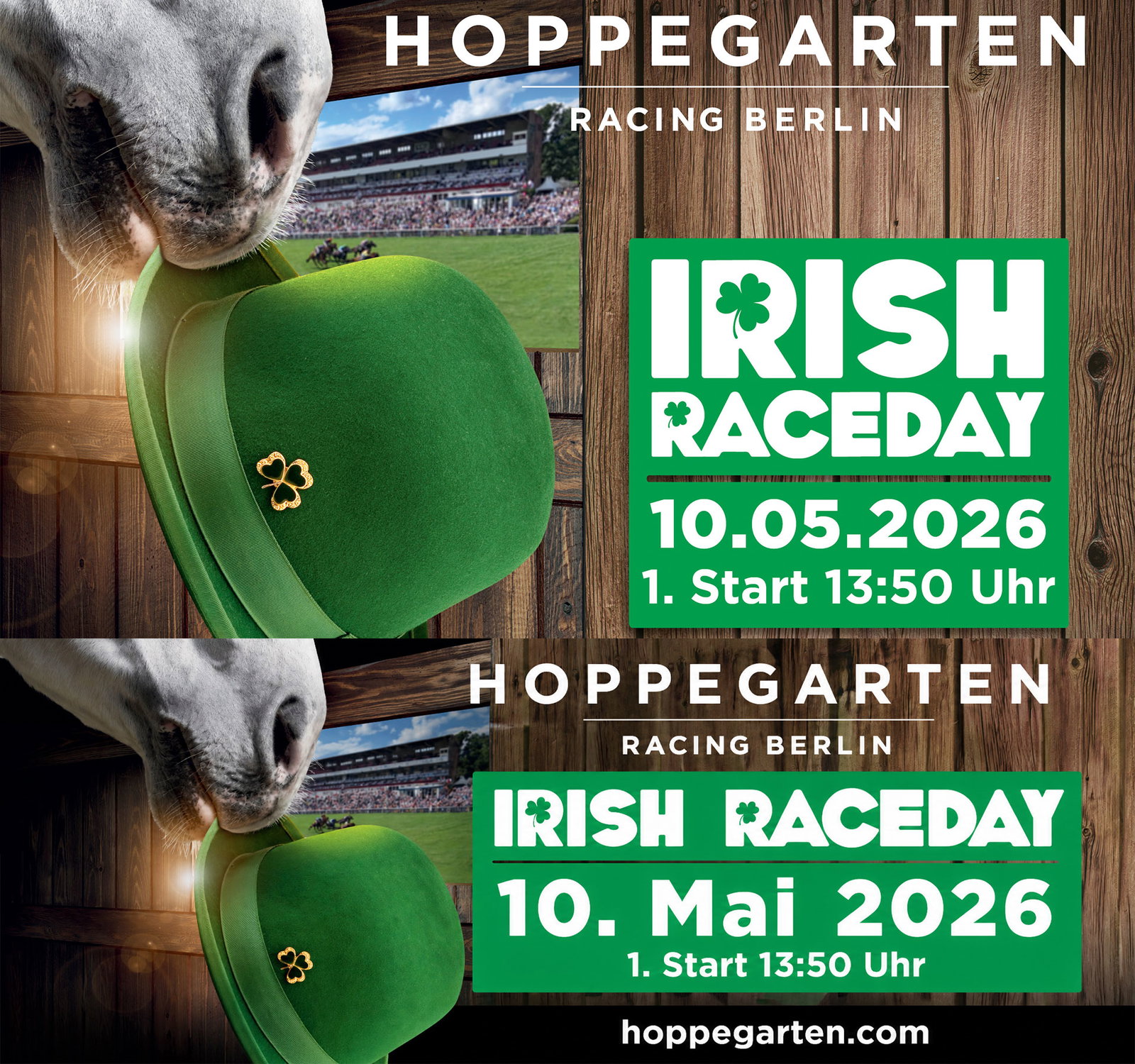 Werbung für den Irish Raceday 2026