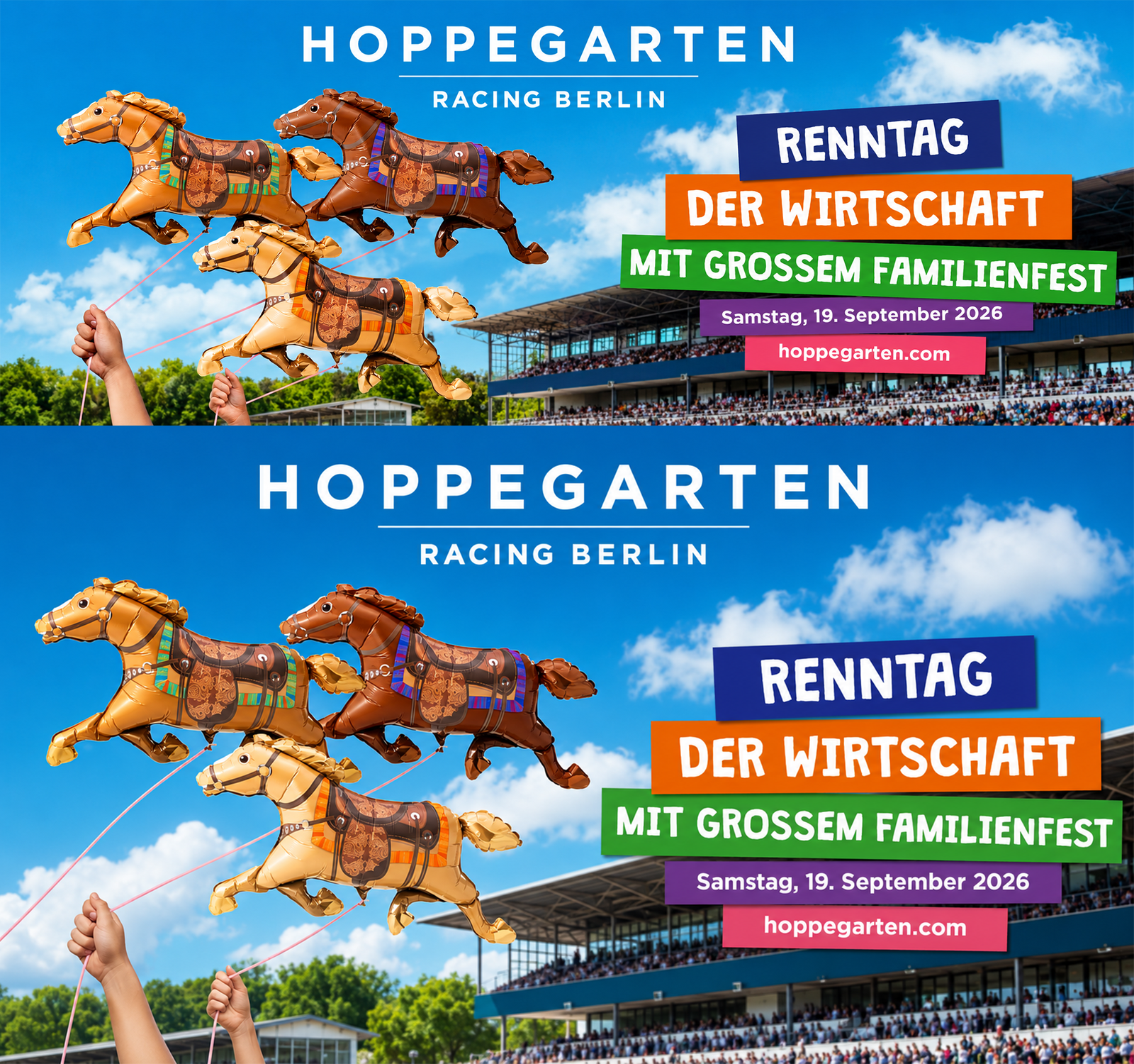 Kombi-Grafik-Renntag der Wirtschaft mit großem Familienfest – Rennbahn Hoppegarten