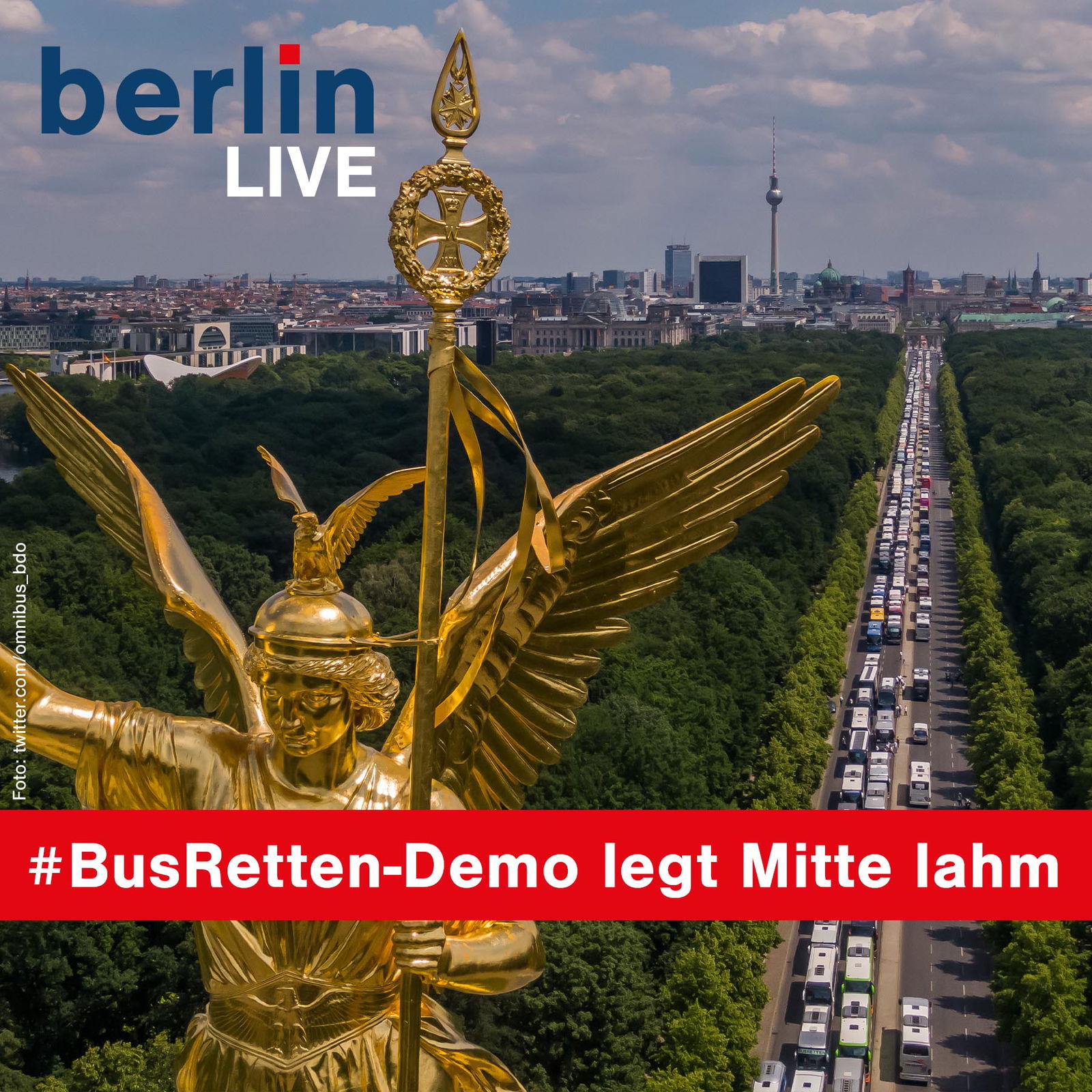 Sternfahrten durch Berlin: Busse und Radfahrer legen Mitte lahm